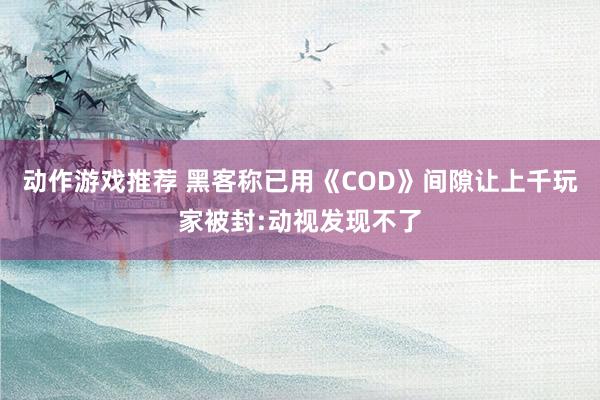 动作游戏推荐 黑客称已用《COD》间隙让上千玩家被封:动视发现不了